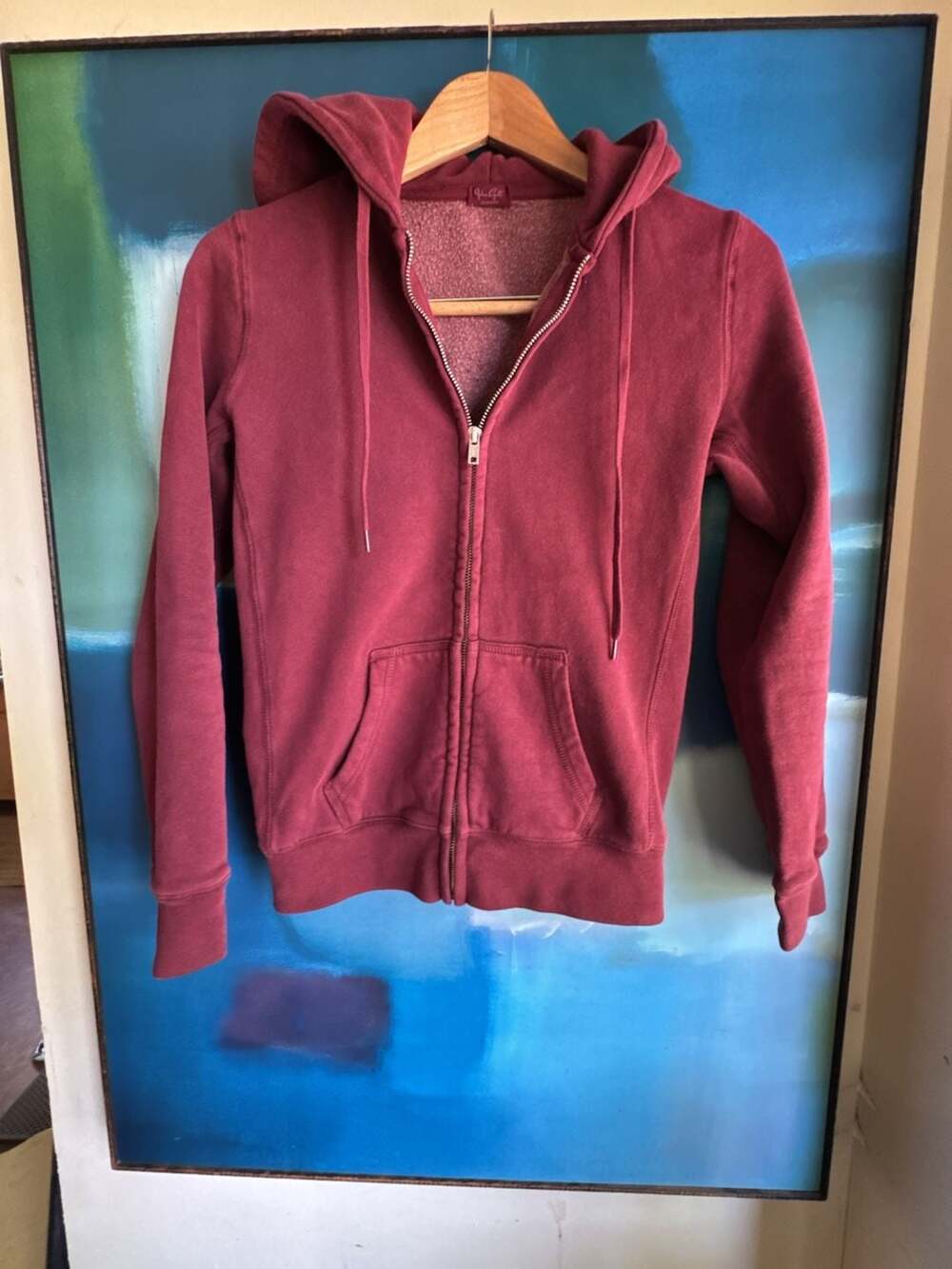 John Galt California Maroon Zip-Up Hoodie